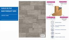 Cargar imagen en el visor de la galería, Suelo PVC Adhesivo Imitación Madera Bari Parquet Natural 0,9 mm | Impermeable, Autoadhesivo, Fácil Instalación para Cocina, Baño y Salón
