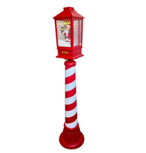 Cargar imagen en el visor de la galería, Farol Navideño de Papá Noel con Efecto Nieve, Luz LED y Música 23x23x109 cm - Postse de Luz Decorativo de Plástico para Navidad
