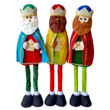 Cargar imagen en el visor de la galería, Conjunto de 3 Figuras Reyes Magos de Tela para Decoración de Navidad y el Día de Reyes
