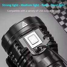 Cargar imagen en el visor de la galería, Linterna Recargable 8 LED De Alta Potencia 5W 350 LM 4 Modos con Luz Lateral COB - Maxia Market
