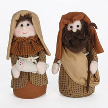 Cargar imagen en el visor de la galería, Nacimiento Figuras de Belén de Tela con Niño Jesús, 27 cm - Muñecos Decorativos de Navidad para el Hogar
