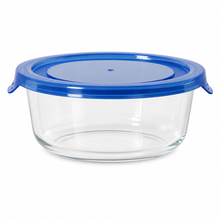 Cargar imagen en el visor de la galería, QUTTIN Fiambrera Hermética de Cristal con Tapa Azul | Táper de Vidrio Borosilicato | Apto para Microondas, Horno, Congelador y Lavavajillas | Rectangular, Cuadrada y Redonda | 300-1500 ml
