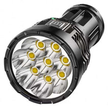 Cargar imagen en el visor de la galería, Linterna Recargable 8 LED De Alta Potencia 5W 350 LM 4 Modos con Luz Lateral COB - Maxia Market
