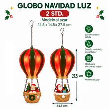 Cargar imagen en el visor de la galería, Globo Navideño con Luz LED Colgante 27,5 cm – Adorno de Navidad Rojo y Verde, 2 Modelos Surtidos
