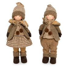 Cargar imagen en el visor de la galería, Figura Navideña Niño o Niña de Tela 46 cm – Muñeco Decorativo de Navidad, Adorno Navideño Infantil para Hogar, Estantería y Mesa

