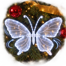 Cargar imagen en el visor de la galería, Adorno Navideño Mariposa Luminosa LED Multicolor y Alas en Movimiento para Árbol de Navidad
