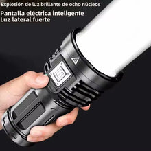 Cargar imagen en el visor de la galería, Linterna Recargable 8 LED De Alta Potencia 5W 350 LM 4 Modos con Luz Lateral COB - Maxia Market
