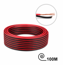 Cargar imagen en el visor de la galería, Cable para Altavoz Rojo y Negro 100M Medio Grueso – Cobre Flexible para Bocinas, Audio y Sonido
