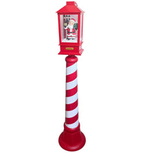 Cargar imagen en el visor de la galería, Farol Navideño de Papá Noel con Efecto Nieve, Luz LED y Música 23x23x109 cm - Postse de Luz Decorativo de Plástico para Navidad
