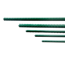 Cargar imagen en el visor de la galería, Pack 12 Tutores para Plantas de Acero Plastificado Verde Ø0.8-1.1 cm | Soporte para Tomates, Flores y Huerto | Varillas Jardín Varios Largos
