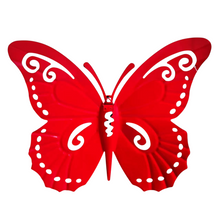 Cargar imagen en el visor de la galería, Set de 4 Mariposas de Chapa con Diseño Colgate – Decoración de Pared para Jardín
