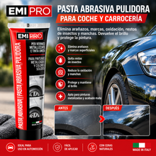 Cargar imagen en el visor de la galería, Pasta Abrasiva Pulidora EMI PRO para Coche y Carrocería – Eliminador de Arañazos, Marcas, Oxidación, Restos de Insectos y Manchas – Apta para Pintura Metalizada y Acabado Mate

