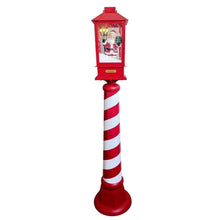 Cargar imagen en el visor de la galería, Farol Navideño de Papá Noel con Efecto Nieve, Luz LED y Música 23x23x109 cm - Postse de Luz Decorativo de Plástico para Navidad
