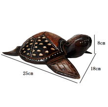 Cargar imagen en el visor de la galería, Figura Tortuga de Madera Marrón hecho a mano Para pared o mesa decoración del hogar

