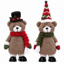 Cargar imagen en el visor de la galería, Oso de Peluche Navideño Animado con Luz, Música y Movimiento - 17x10x40 cm (Modelos Surtidos)
