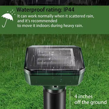 Cargar imagen en el visor de la galería, Repelente de Insectos Ultra-Sónico Solar Pack 2 Repelente de Animales Para Jardin Campo Exterior Control de Plagas de Roedores, Serpiente Topo, Ratón Kmt Style
