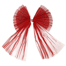 Cargar imagen en el visor de la galería, Lazo Decorativo Rojo para Navidad | Moño Gigante de Tul para Puertas | 75x760 cm | Ideal Bodas y Fiestas
