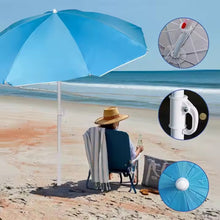 Cargar imagen en el visor de la galería, Sombrilla de Playa Inclinable con Protección UV y Aislamiento Térmico – 160, 180 y 200 cm
