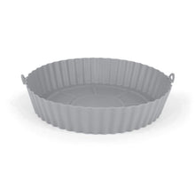 Cargar imagen en el visor de la galería, Molde silicona para Freidora de Aire, Vaporera, Horno y Microondas Redondo ø18 o 20 cm. Gris. Reutilizable y apto para lavavajillas. Resistente hasta 220 C. Antiadherente e Impermeable. No se deforma - Quttin
