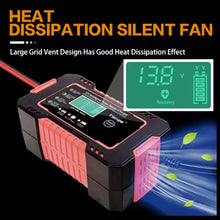 Cargar imagen en el visor de la galería, Cargador de Batería de Coche inteligente rápido de 12V 6A con cargadores de pantalla LCD, baterías y fuentes de alimentación para coche, motocicleta, barco, batería
