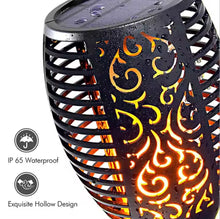 Cargar imagen en el visor de la galería, Antocha de luz Solar LED Efecto llamas Pack 2 Para decoración de Jardín, Lámpara Luz Solar de Jardín Impremeable
