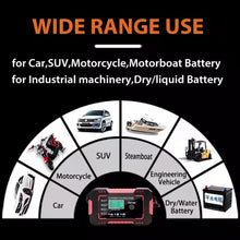 Cargar imagen en el visor de la galería, Cargador de Batería de Coche inteligente rápido de 12V 6A con cargadores de pantalla LCD, baterías y fuentes de alimentación para coche, motocicleta, barco, batería
