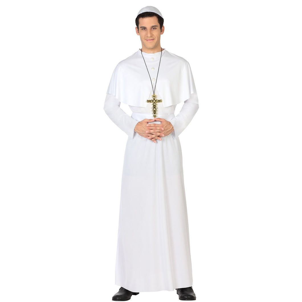 Disfraz Papa Blanco Para Fiestas Halloween Carnaval Teatro