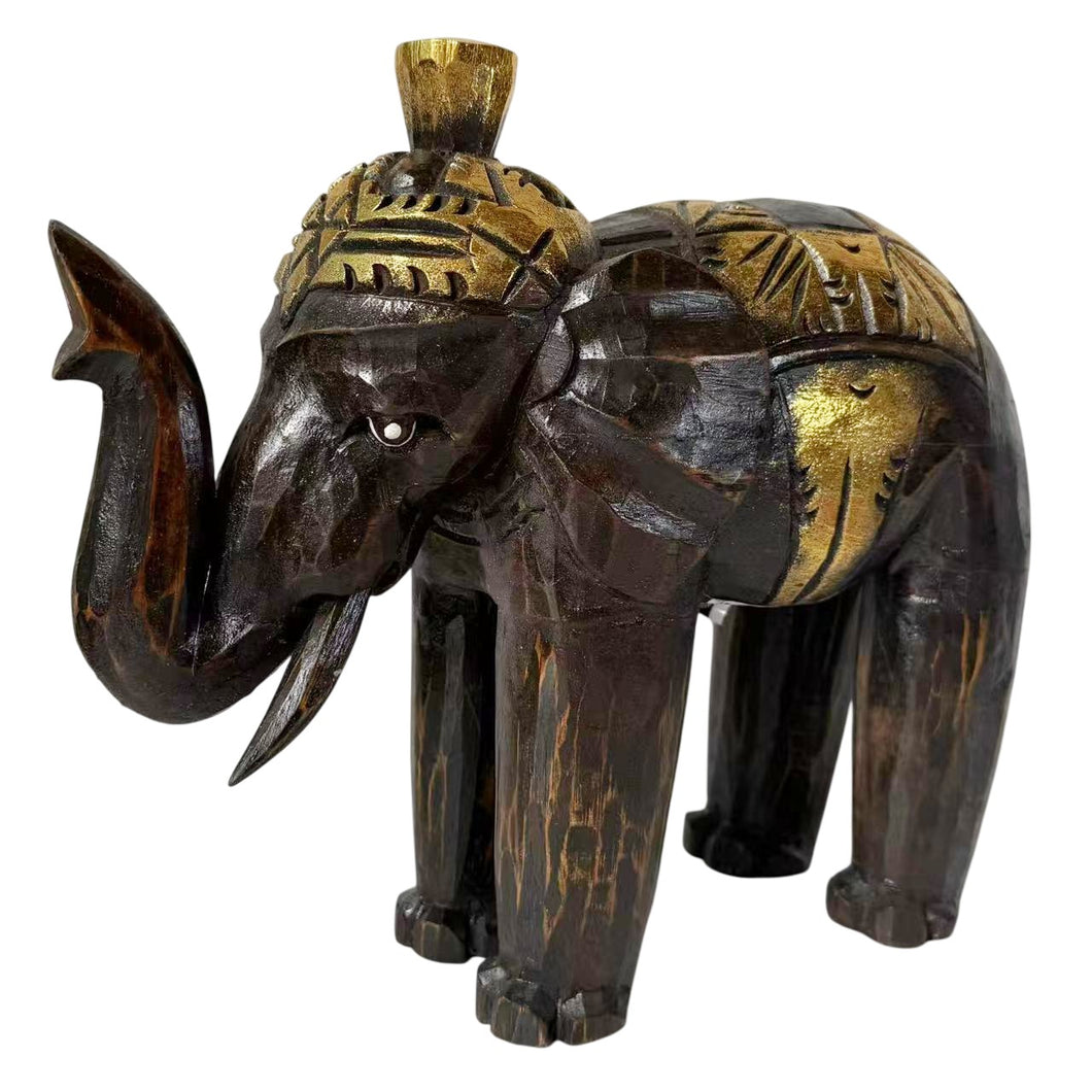Figura Elefante de Madera Marrón hecho a mano decoración del hogar