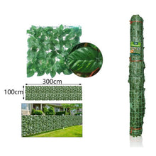 Cargar imagen en el visor de la galería, Malla Artificial de Hojas Verdes para Cercos y Decoración – Valla Artificial de Hoja Panel Enrollable para Jardín, Balcón y Terrazas
