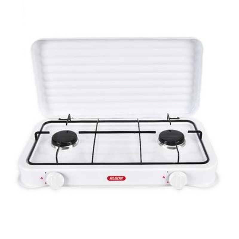 Cocina Portatil a Gas Hornillo de 3 Quemadores Acero Esmaltado Exterior CAMPING Acampada y senderismo 55 x 6 x 28 cm