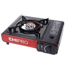 Cargar imagen en el visor de la galería, Hornillo de Gas Portátil EMIPRO 2900W con Encendido Piezoeléctrico | Cocina de Camping Compacta y Segura
