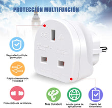 Cargar imagen en el visor de la galería, 2 x Adaptadores De Enchufe Europeo a Reino Unido Adaptador Adecuado Para Viajar
