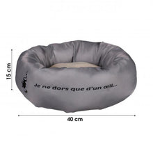 Cargar imagen en el visor de la galería, Cama Redonda para Gato o Perro Ø40x15 cm Gris – Cesta con Cojín Extraíble, Suave de Poliéster, Lavable, Ideal Invierno y Verano
