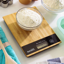Cargar imagen en el visor de la galería, Báscula de cocina de bambú, báscula de cocina digital, báscula de cocina digital, 0,1 g, báscula fina de cocina, báscula de cocina, báscula para tartas, mini báscula de bambú
