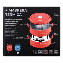 Cargar imagen en el visor de la galería, Set de 2 fiambreras termo apilable térmica para transportar alimentos
