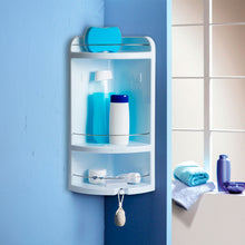 Cargar imagen en el visor de la galería, Estanteria Rinconera de baño Blanco Varilla Cromo
