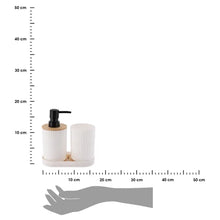 Cargar imagen en el visor de la galería, Set de Baño Premium de 3 Piezas | Diseño Acanalado PP y Bambú | Dosificador 350ml, Vaso y Jabonera | Estilo Nórdico Moderno
