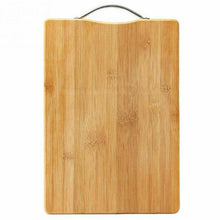 Cargar imagen en el visor de la galería, Tabla de cortar de cocina Tabla de corta de bambú rectangular de cortar Con colgante de Metal Para Cocina fruta verdura carne comida
