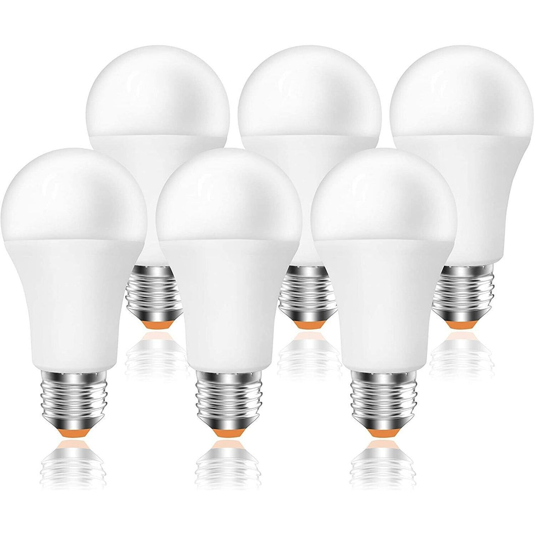 Pack 6 Bombillas LED 12W E27 800 lúmenes Casquillo Gordo, Luz Cálida, Frio