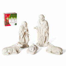 Cargar imagen en el visor de la galería, Nacimiento blanco 5 piezas para pintar figuras portal Belen pesebre resina para decoracion de Navidad

