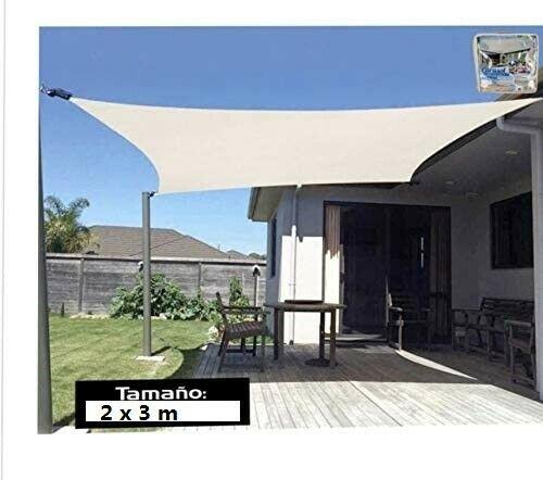 TOLDO, VELA DE SOMBRA, PARASOL TRIANGULAR O RECTANGULAR PARA JARDIN PATIO