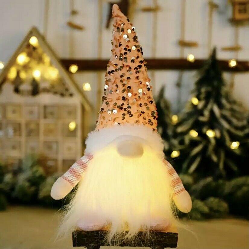 Muñeco de Gnomo de Navidad con luz LED de felpa sin rostro figura enana de elfo