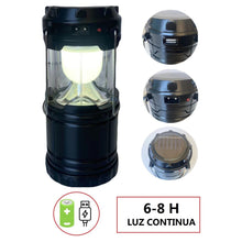 Cargar imagen en el visor de la galería, Farol Camping Solar, Cargador USB y Pilas Linterna Camping LED Luz Blanca
