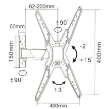 Cargar imagen en el visor de la galería, Soporte de pared para televisor TV LCD LED monitor 17&quot; A 47&quot; Giratorio inclina
