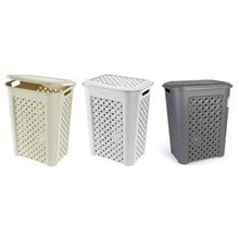Cargar imagen en el visor de la galería, Pongatodo Cesto Plastico Con Tapa Para Ropa Arianna 30 litros 37.5x27.5x47 cm
