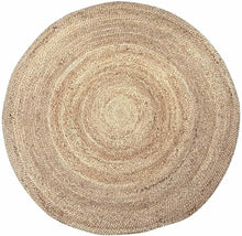 Cargar imagen en el visor de la galería, Alfombra redonda trenzada de yute – Diámetro 110 cm
