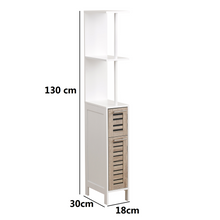 Cargar imagen en el visor de la galería, Mueble de Baño Columna Armario Eatantería Para Espacios Reducidos MDF con 2 Eatantes + 2 Puertas
