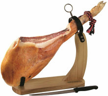 Cargar imagen en el visor de la galería, Soporte jamon con cuchillo para Cortar Pata y Paleta de Jamon Serrano jamonero
