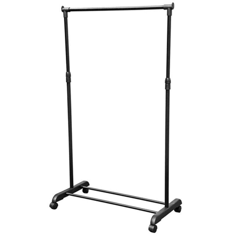 Perchero Negro Mate Con Ruedas Extraíble Para Colgar Ropa, Soporte Simple