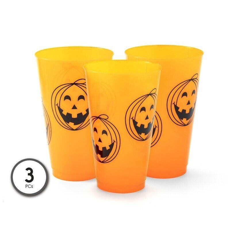 Vasos Naranja De Plástico Para Halloween 3pc